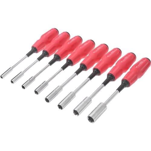 Hollow-Shaft Nut Driver Hex Bit Socket Key Wrench Screwdriver Hand Tool 7-14mm