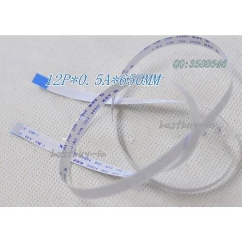 0.5mm Spacing +650mm Length +12Pin A / same direction line Soft wire FFC Flexible Flat Cable. 12P*0.5A*650MM