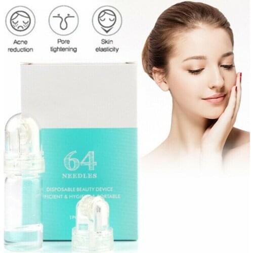 FDA Hydra Roller 64 Pin Microneedle Titanium Tips Needles Skin Care Anti Aging Whiten Bottle Serum Injection Reusable Anti Age