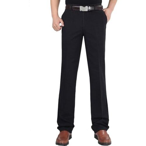 Mens Black Pants New 100% Cotton Formal Men Summer Business Suit Pants Spring Autumn Hot Sale Plus Size