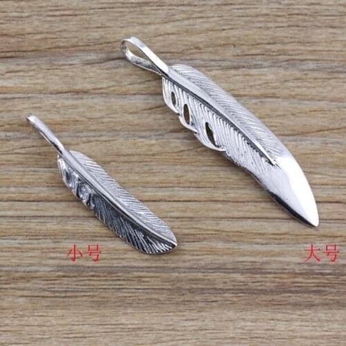 Tibetan Thai Silver Retro S925 Sterling Silver Necklace Couple Feather Pendant Kagi Handmade Creative Jewelry Wholesale