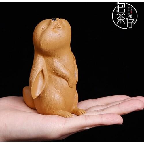 Sand tea by hand pet can keep ceramic zodiac rabbit looked up personality furnishing articles interesting tea tea