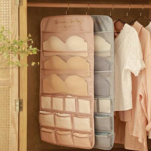 Household Hanging Underwear Storage Bag Bra Clothes Drawer Folding Wardrobe Closet Organizer Machine Washable Home Accessory
