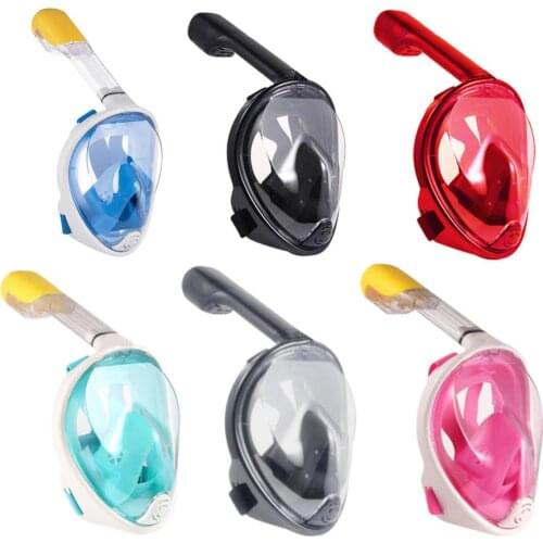 Full Face Snorkeling Anti-Fog Face Protector Set For Adults In-line Small Mouth Full Face Snorkeling Mask For Diving Swimming