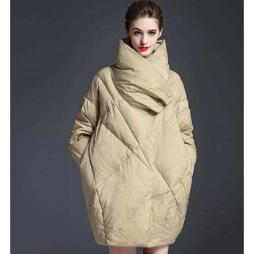 Winter womens down jacket brands loose thick keep warm cocoon down jackets womens fashion large size down jacket winter W6001