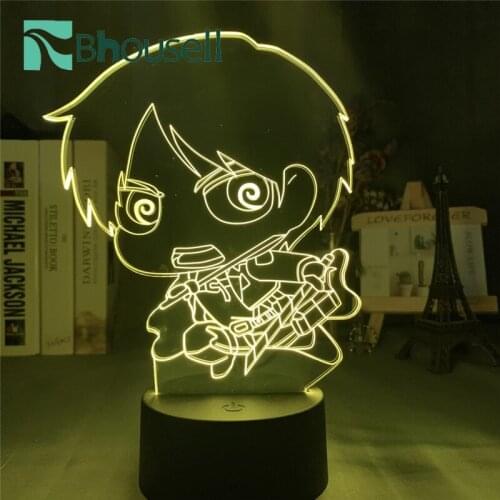 Q Version Anime Giant Night Light Home Decoration Acrylic 3D Seven-color Bedroom Bedside Table Decoration Household Items