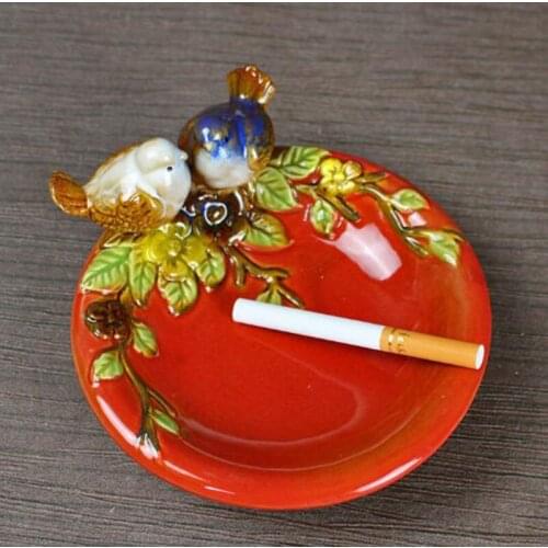 Handmade Owl Bird Animal Ash Tray Lotus Leaf Shape Cigar Ashtray Soap Box Living Room Ornament Ceramic Crafts Ashtray Home Decor