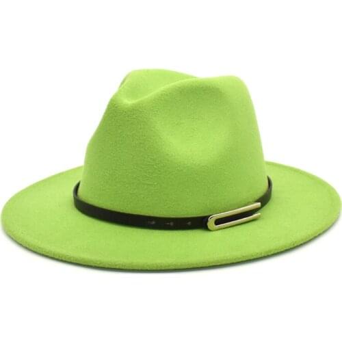 Elegant Ladies Wool Fedora Hat Gentleman Winter And Autumn Clothes Wide Brim Jazz Hat Church Panama Casual Hat F99