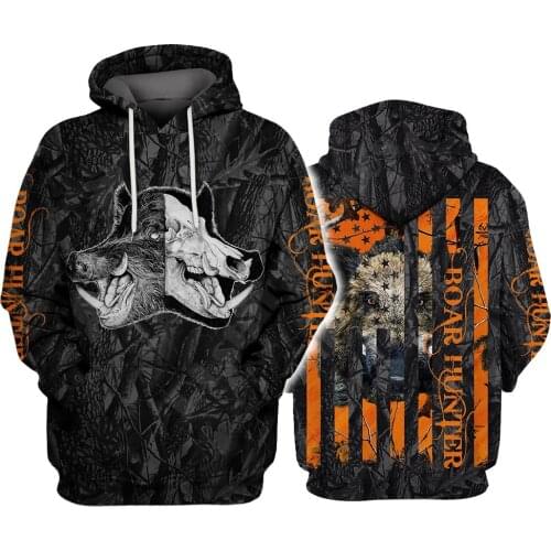 Boar Hunter USA 3D Hoodies Printed Pullover Men For Women Funny Sweatshirts Animal Hoodies Drop Shipping