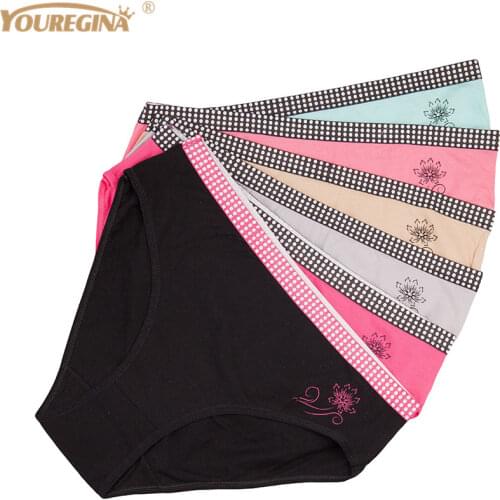 Underwear Women Panties Cotton Sexy Solid Briefs Plus Size Calcinhas Culotte Femme Girl Underpants Lingerie 6 pcs/lot