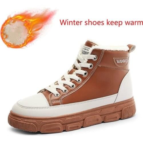2020 Winter New High-top Simple High-quality Fur Lining Warm Winter Shoes Women Casual Platform Boots Fashion Boots for Women