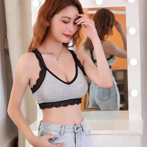 Women Lace Tube Top Crop Top Push Up Lingerie Wireless Bras for Women Sexy Wrap Top Seamless Underwear Padded Fashion Woman Top