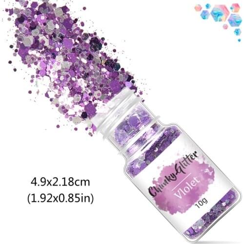 12/18/24 Colors Holographic Chunky Glitter Sequins Mixed Flakes Set Eyeshadow Body Face DIY Crafts Nail Art Stickers