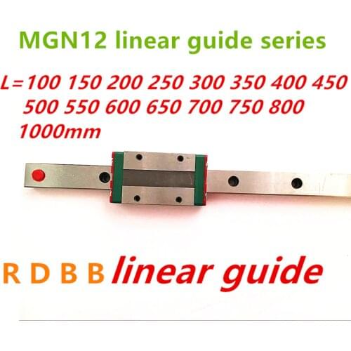 12mm Linear Guide MGN12 100 150 200 250 300 350 400 450 500 550 600 700 800 1000 mm +MGN12H or MGN12C block 3d printer CNC