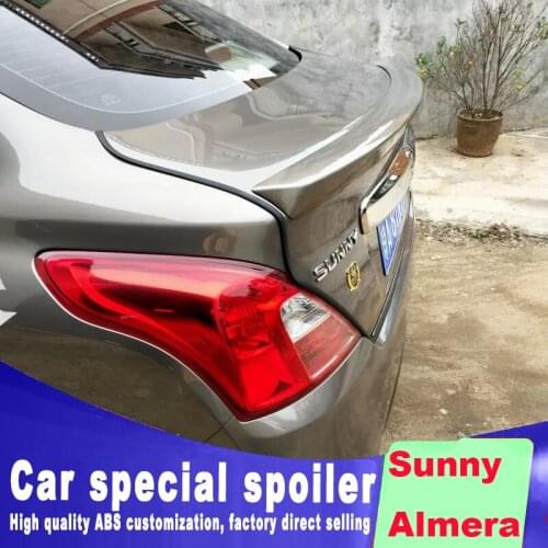 2011 2012 2013 2014 2015 2016 2017 For nissan Almera streamline high quality ABS spoiler by primer or black white paint sunny