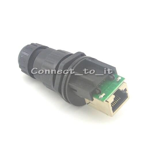 5sets\lot) RJ45 socket panel mount IP68 Waterproof wire connectors M19 connector adapter