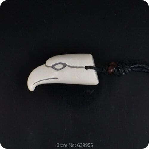 American Bald Eagle Hawk Falcon Resin Pendant Wax Line Necklaces Amulet Lucky Gift Cool Tribal Totem Fashion Jewelry