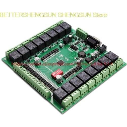 Free shipping Switch acquisition control module, 16 inputs, 16 relay output, USB interface