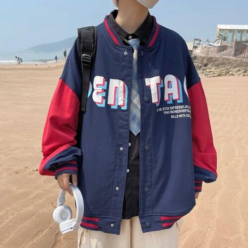 Baseball Clothes Women Jacket Men High Street Jacket Autumn National Trend Hip-hop Woolen Baseball Uniform Loose Street Jacket