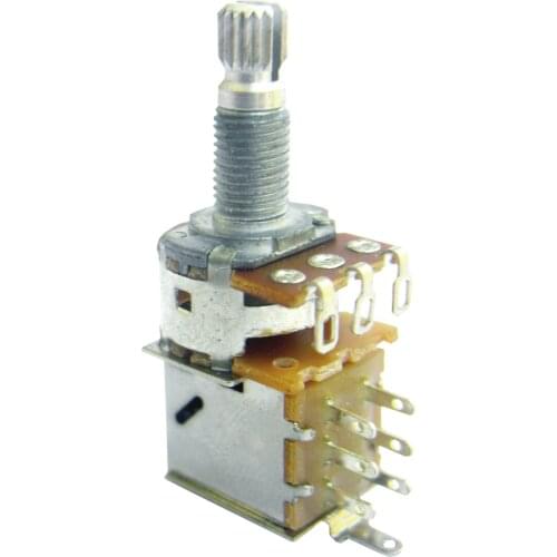 Center Detend Push Pull DPDT A 50K A 100K B50K B100K with Central Click Switch Potentiometer 18mm shaft