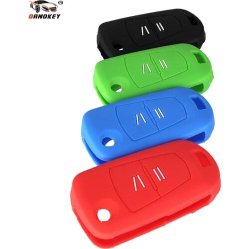 DANDKEY 50pcs/lot 2 Buttons Silicone Key Cover Fob Case for Opel Corsa Astra Flip Folding Car Key Shell No Logo