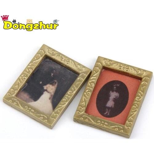 Dongzhur High Quality 1:12 House Mini Four Wall Toy Hanging WWP6 Dollhouse Furniture Painting Accessories DIY F7A3 Deco oil V3C7