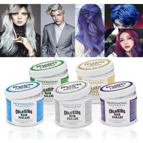 113g 5 Colors Hair Color Wax Wash Out One-Time Temporary Hair Dying Easy Apply Dye Cream Hair Gel Unisex for Men or Women