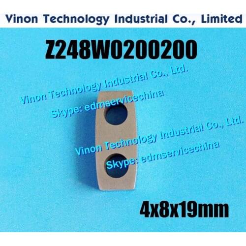 Z248W0200200 edm Power Feed Contact MA004 4x8x19mm, Z248W0/200200 Upper & Lower Energizing Plate A004 for Makino EU64,U32K,U53K