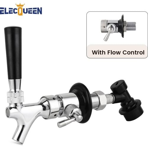 Home Brew Beer Tap Faucet with Flow Control Valve, US Standard Draft Beer Taps Adjustable Keg Dispenser Ball Lock Disconnect Kit