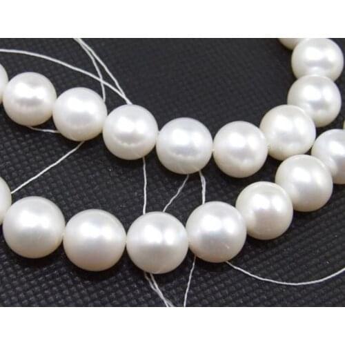White Color Round Freshwater Pearl Loose Beads 15inches One Full String AA 10-11MM DIY Jewelry For Necklace