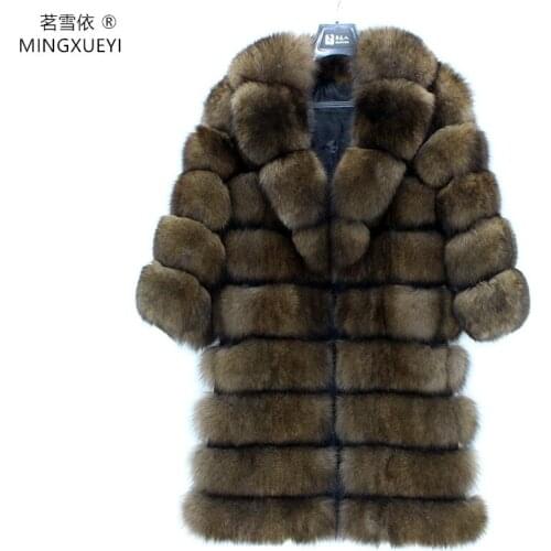 New Blue fox fur coat imitation sable high-end collar collar winter warm lady jacket female removable sleeves