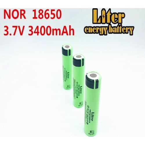 Liter energy battery 2PCS 100% original 18650 3400mAh battery NOR18650B 3.7 V lithium-ion Rechargebale battery