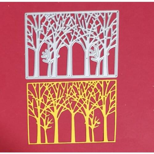 Metal steel cutting dies forest frame pine tree craft die stencils for scrapbook paper card making die template 2021 new