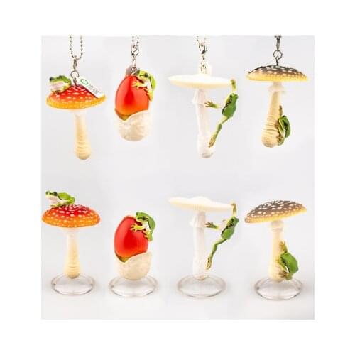 Mini pvc figure cup toy frog and mushroom 8pcs/set Decoration