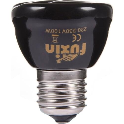 W 50W 75W 100W E27 Pet Heating Lamp Black Infrared Ceramic Emitter Heat Light Bulb Pet Brooder Chickens Reptile Lamp Forceful