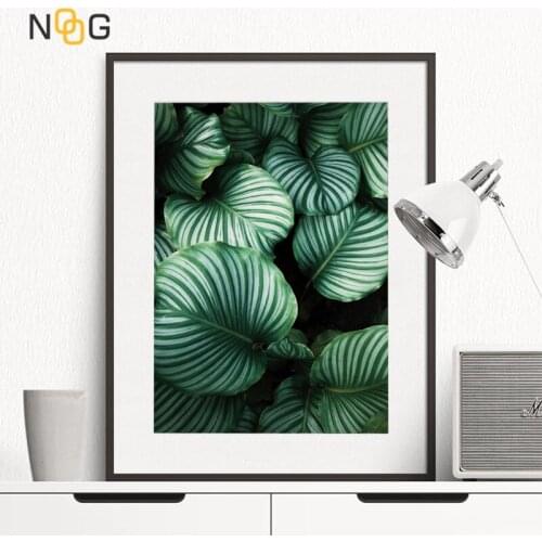 NOOG Nordic Minimalist Canvas Poster Green Tropical plants Palm leaves canvas wall picture Living Room Home Decor No frame