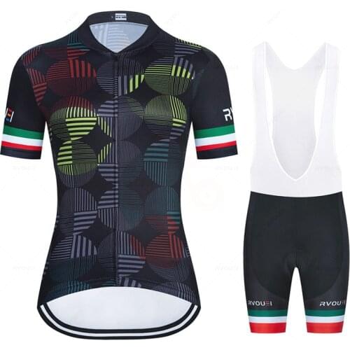 New Lady Womens Clothes Wear Better Rainbow 2022 Rvouei Team Cycling Jersey Short Sleeve Cycling Clothing Summer Road Bike Sets
