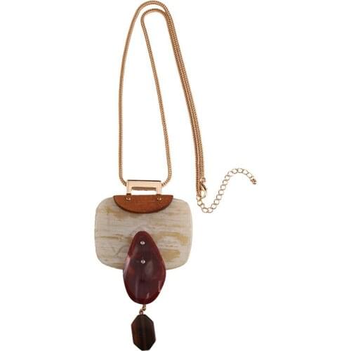 New Designer Retro sweater chain necklaces beads wooden men women fashion personality national decorative ornaments