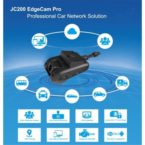 Newly JC200 EdgeCam Pro 3G Car DVR Dash Camra Car Camera With HD 1080P Dual Camera GPS Tracker Remote Monitoring Live Streaming