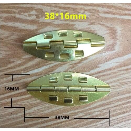 Bulk Yellow Olive Hinge Parliament Decorative Hinges Wooden Gift Jewelry Box Hinge Fittings for Furniture Hardware+Srew 38x16mm