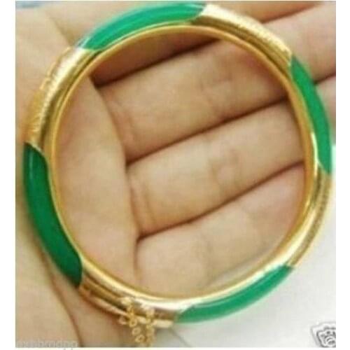 Charming Green Natural stone Bracelet Bangle style Fine jewe Noble 100% -Bride jewelry free shipping
