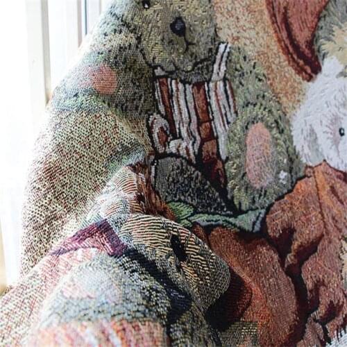 Retro Bear Family Throw Blanket Sofa Towel CoverDecorative Slipcover Cobertor Trael Stitching Non-Slip Stitching Animal For Bed