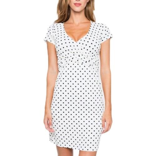 Pregnancy Women Breastnursing Dresses 2021 New Fashion Trend Pregnant Female Sheanth V-Neck Costumes Polka Dot Elegant Vestidos