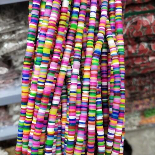 6mm Mixed Color Flat Round Polymer Clay Beads Chip Disk Loose Spacer Handmade Beads For DIY Jewelry Making Bracelet Finding