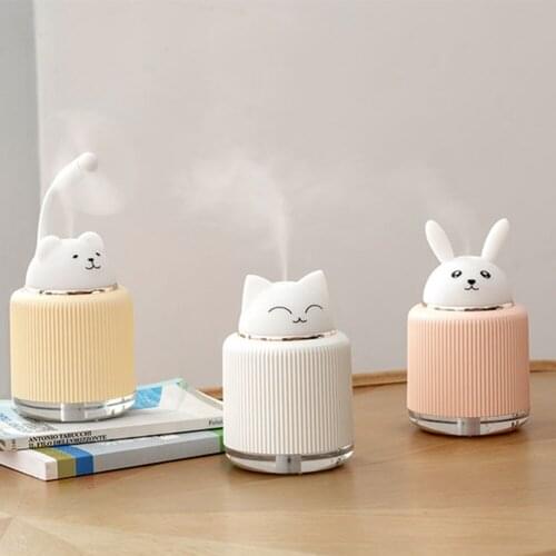 3 in 1 Portable Humidifier USB Night Light Mini Cute Pet Cartoon Office Home Air Purifier LED Desk Lamp Aroma Diffuser for Home