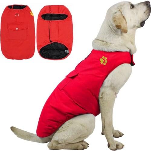 Dropshipping Two-sided Warm Dog Clothes Windproof Winter Pet Dog Coat Jacket Padded Clothes Puppy Outfit Autumn Winter Vest