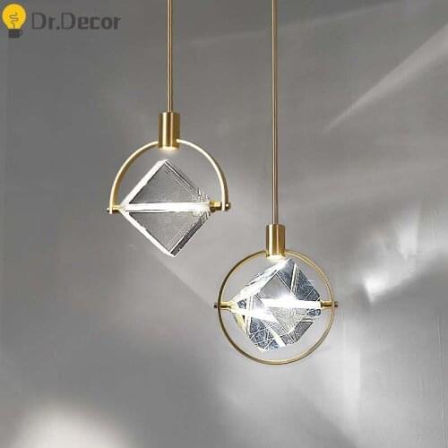 Modern Luxury Crystal Pendant Lights Lighting Nordic Bedroom Bedside Lamps Kitchen Hanging Lamps Cafe Dining Room Pendant Lamp