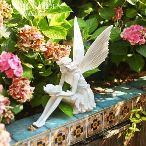 European style old resin wings angel ornaments interior decoration villa garden art creative ornaments