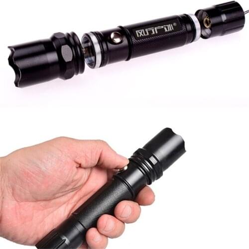 LED light flashlight compass hunting lamp 18650 rechargeable battery camping aluminum alloy flash lights