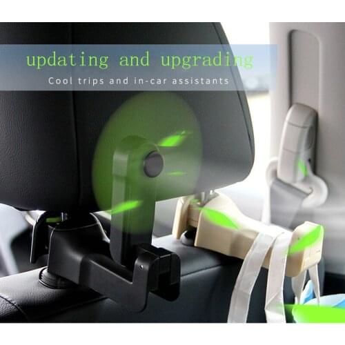 USB Car Fan Car Seat Back Fan 3-Speed Silent Air Cooling Fan for SUV Truck Bus Car hook storage car accessories interior